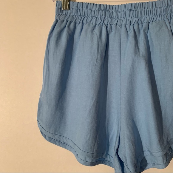 New BLANK NYC  Linen Pull- On Shorts In Bright Blue  Women’s Size XS - Picture 2 of 16
